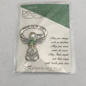 Alexa’s Angels Irish Bedside Angel with Silver and Green Accents